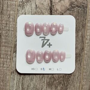 Pink Glitter Press-On Nails